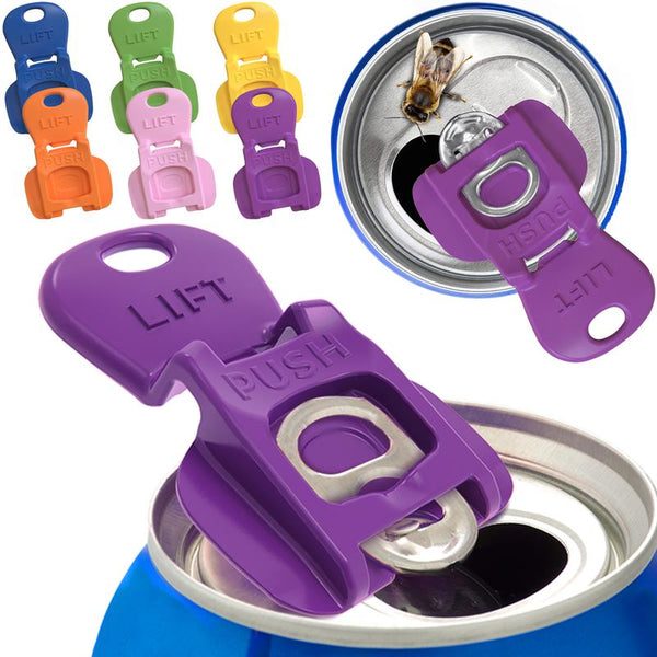 Colorful can tab openers and drink protectors – 6-pack mixed colors for soda and beer cans