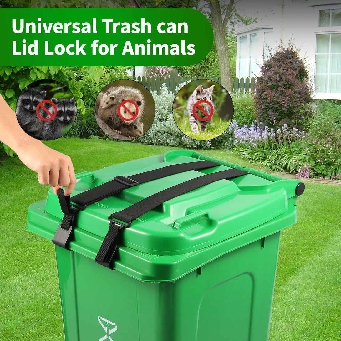 Trash Can Lock Strap – Outdoor Drill-Free Lid Strap to Keep Animals Out