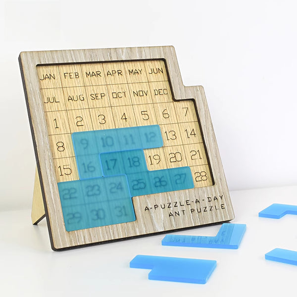 A Puzzle a Day – 365-Day Wooden Brain Teaser Calendar Puzzle for Adults