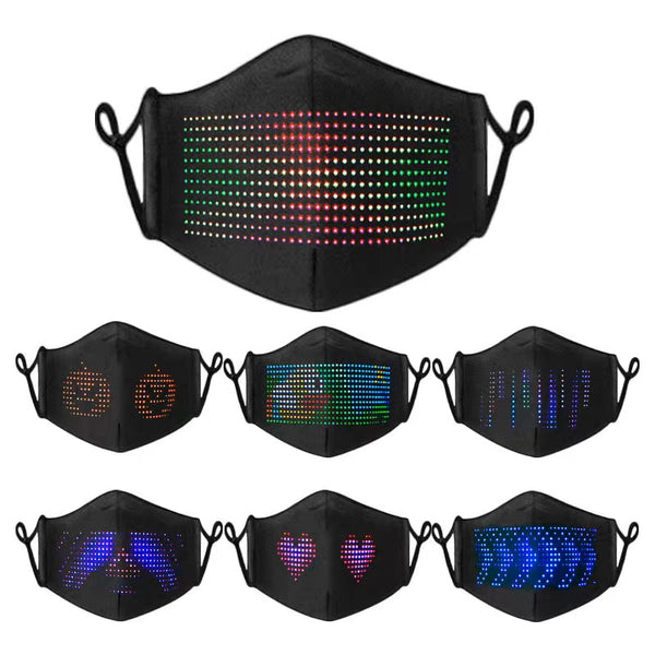 Customizable LED Face Mask with Multicolor Display