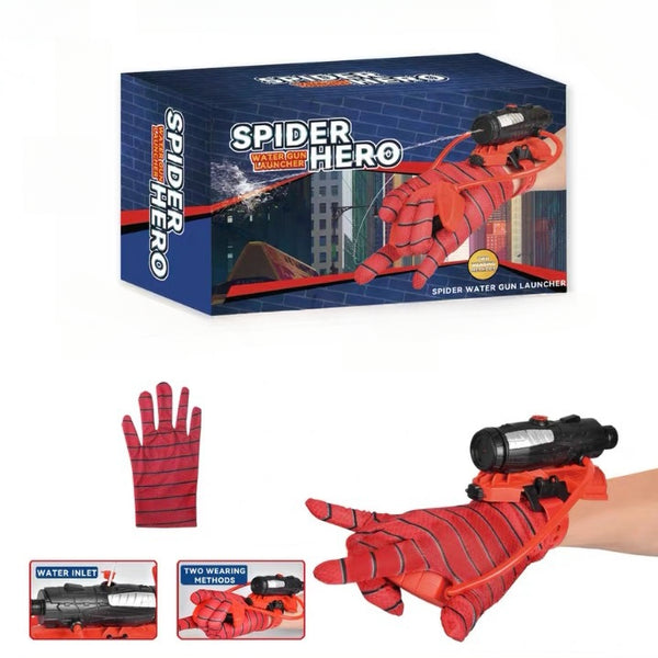 Spider Water Shooter – Manual Wrist Launcher with Printed Gloves for Kids