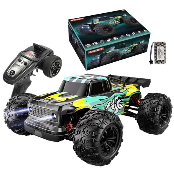 High-Speed RC Pickup Truck 1:16 with Brushed Motor and LED Lights