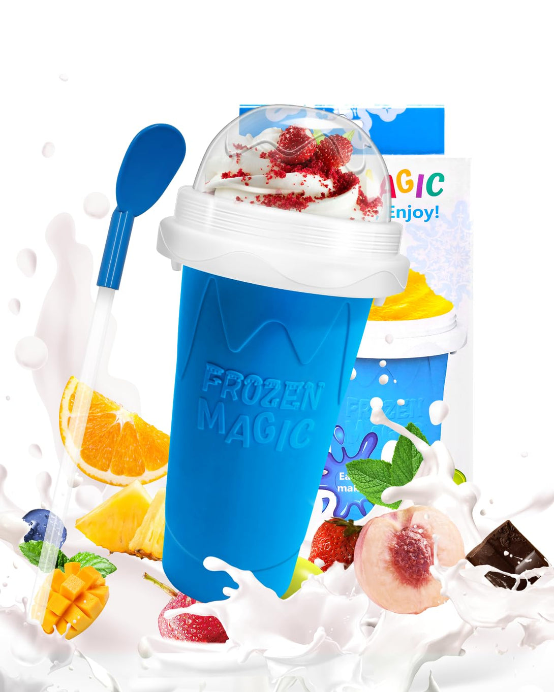 Magic Slushie Maker Cup for Frozen Drinks & Milkshakes – Squeeze & Freeze